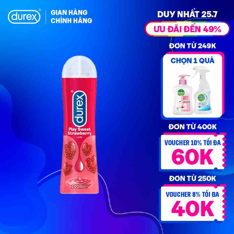 Gel bôi trơn Durex Play Strawberry hương dâu 100ml/chai