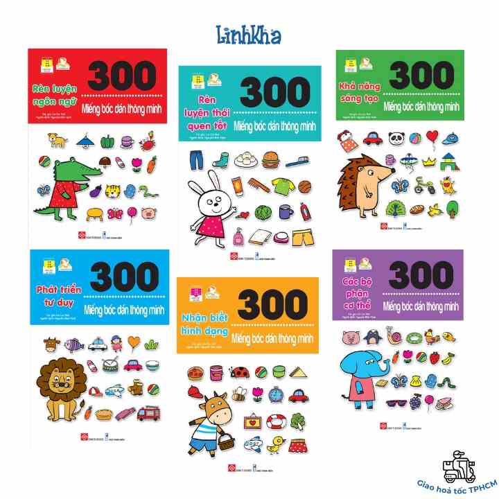 Sách - 300 miếng bóc dán thông minh sticker cho bé 3-12 tuổi Đinh Tị - LinhKha