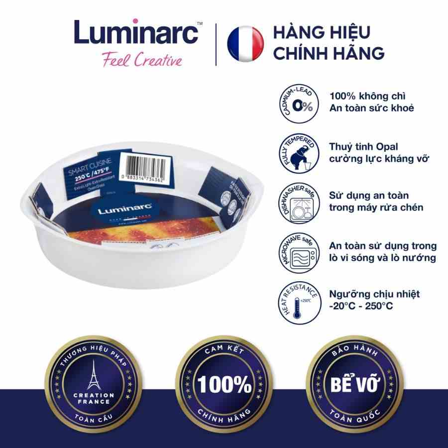 [Mã BMLTA35 giảm đến 35K đơn 99K] Khay Nướng Thuỷ Tinh Luminarc Smart Cuisine Tròn 28cm- LUKHN3165