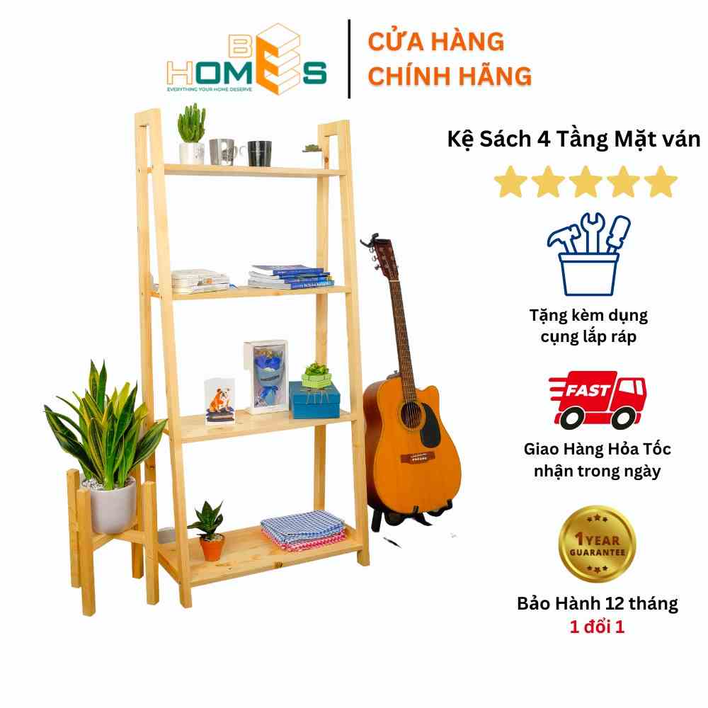 [Mã BMLTB35 giảm đến 35K đơn 99K] Hỏa Tốc Kệ sách gỗ đa năng Behomes 4 tầng mặt ván