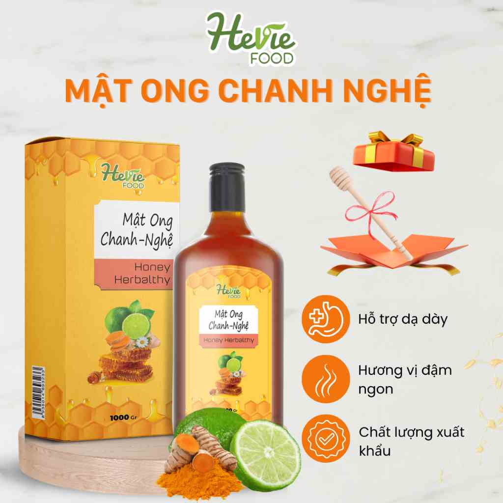 [Mã BMLTB200 giảm đến 100K đơn 499K] Mật ong Chanh Nghệ hỗ trợ dạ dày, dưỡng da đẹp dáng healthy 1000Gr He