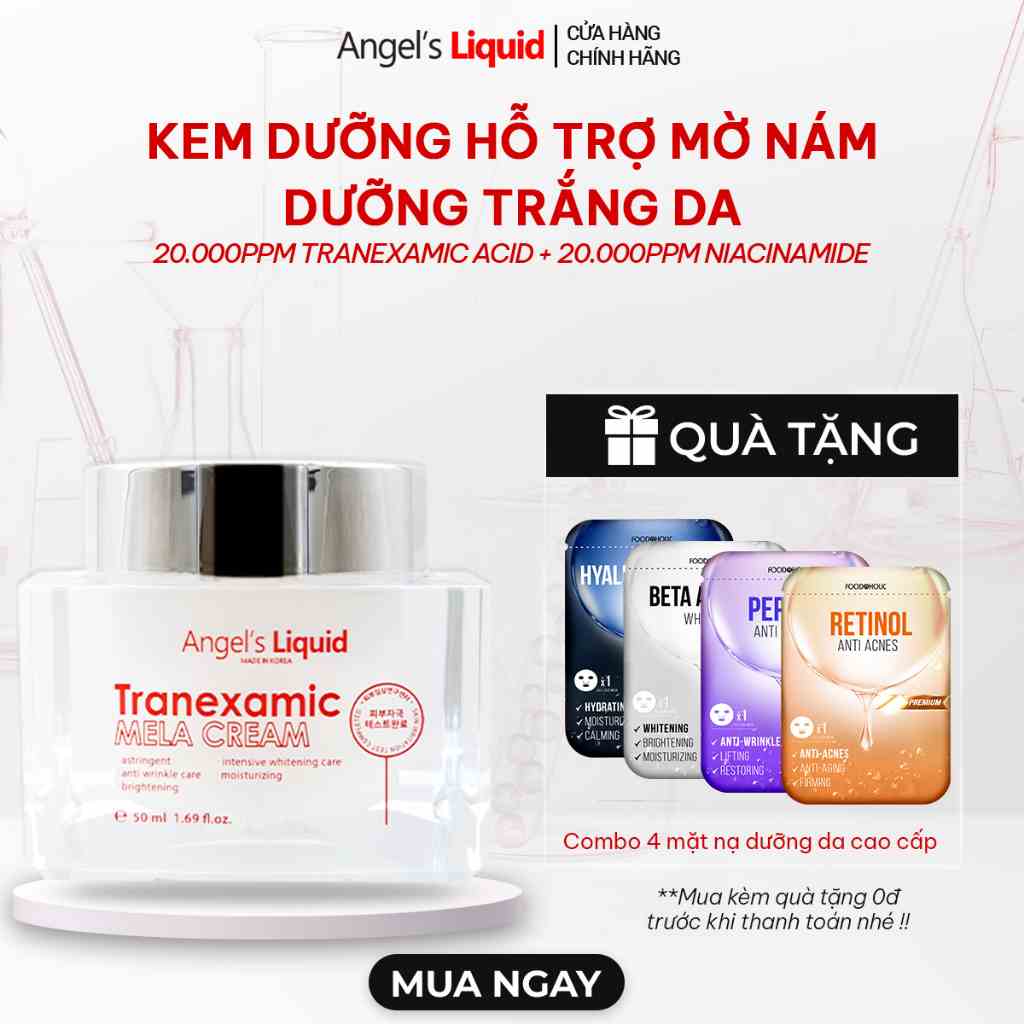 Kem Dưỡng Tranexamic Acid Mờ Nám Chuyên Sâu Angels Liquid Mela Cream 50ml