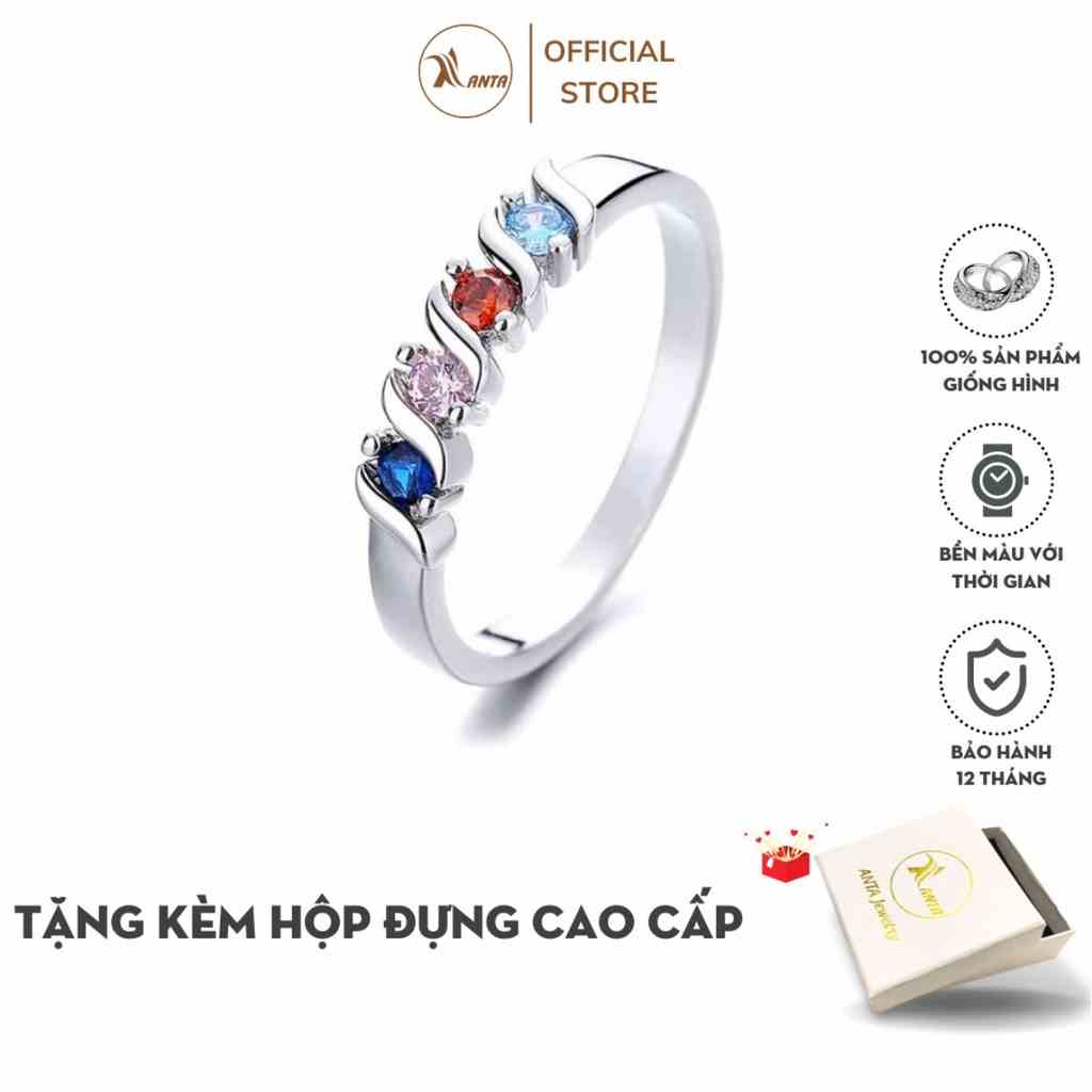 [Mã BMLTB35 giảm đến 35K đơn 99K] Nhẫn nữ khảm đá màu tinh sao sắc nét dành cho nữ ANTA Jewelry ATJ8036