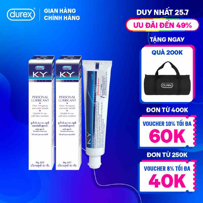 Bộ 2 gel bôi trơn Durex K-Y Jelly 50g/hộp