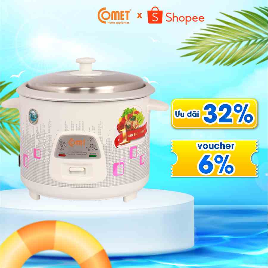 [Mã ELCMVIP1 giảm 10% đơn 699K] Nồi cơm điện COMET CM8019 (1.8L)