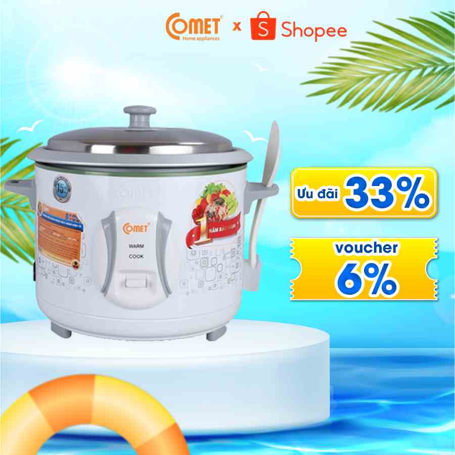 [Mã ELCMVIP1 giảm 10% đơn 699K] Nồi cơm điện nắp rời 1,8L COMET - CM8021