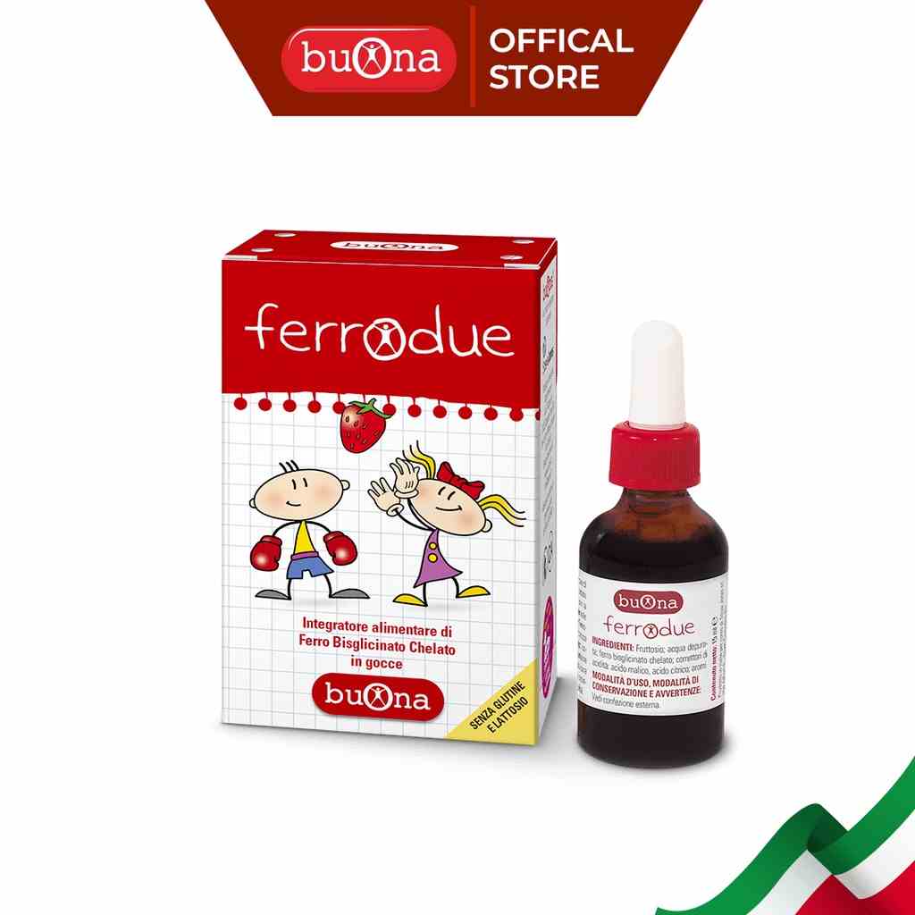 Buona Ferrodue - Sắt hữu cơ dạng nhỏ giọt Ferrodue, bổ sung sắt cho trẻ - Lọ 15ml