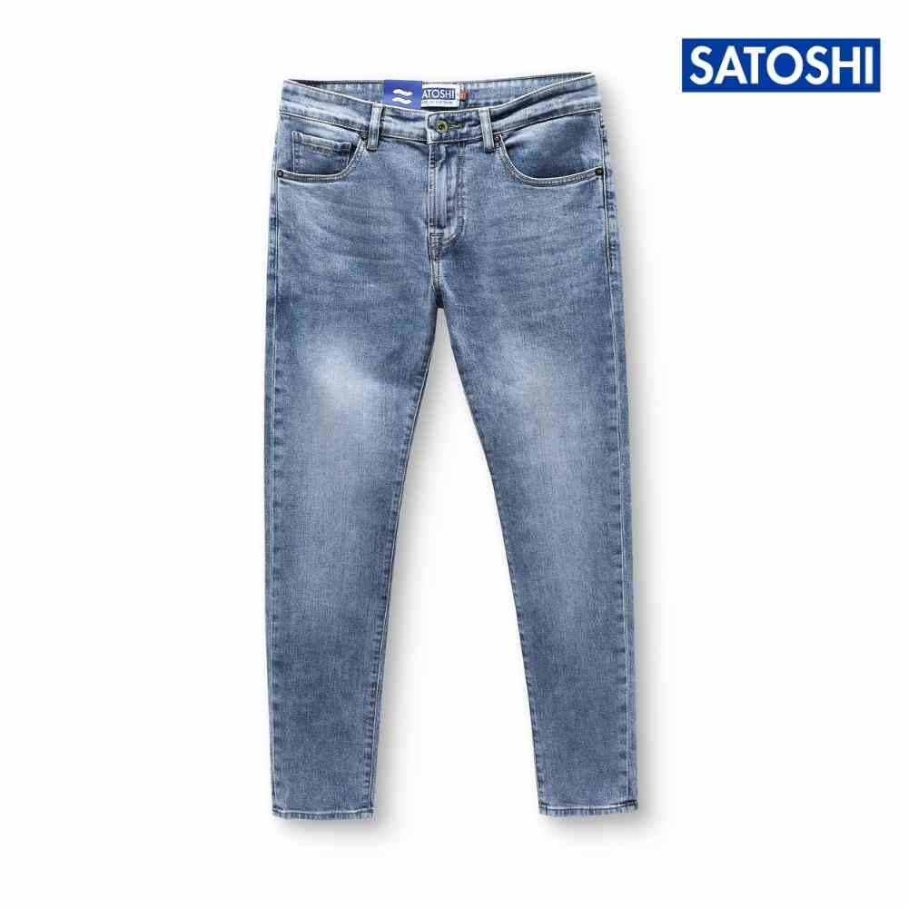 [Mã BMLTB200 giảm đến 100K đơn 499K] Quần jean nam Satoshi SAQJ43 màu xanh trơn, form dáng regular fit, dễ phối đồ