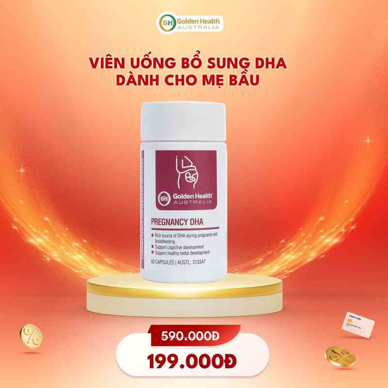 [Mã BMTTC60K giảm đến 60K đơn 50K] [GOLDEN HEALTH] Viên uống bổ sung DHA cho mẹ bầu Pregnancy DHA (60 viên)