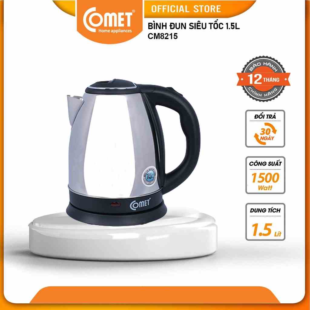 [Mã ELCMVIP1 giảm 10% đơn 699K] Bình đun siêu tốc Comet CM8215 1.5L