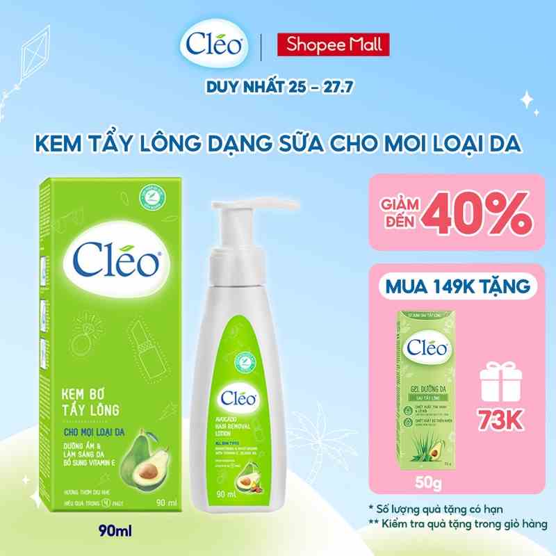 Lotion Tẩy Lông Cleo Avocado Hair Removal Lotion All Skin Types 90ml