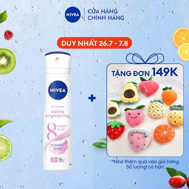 Xịt ngăn mùi Nivea trắng mịn giúp mờ vết thâm 150ml - 82967