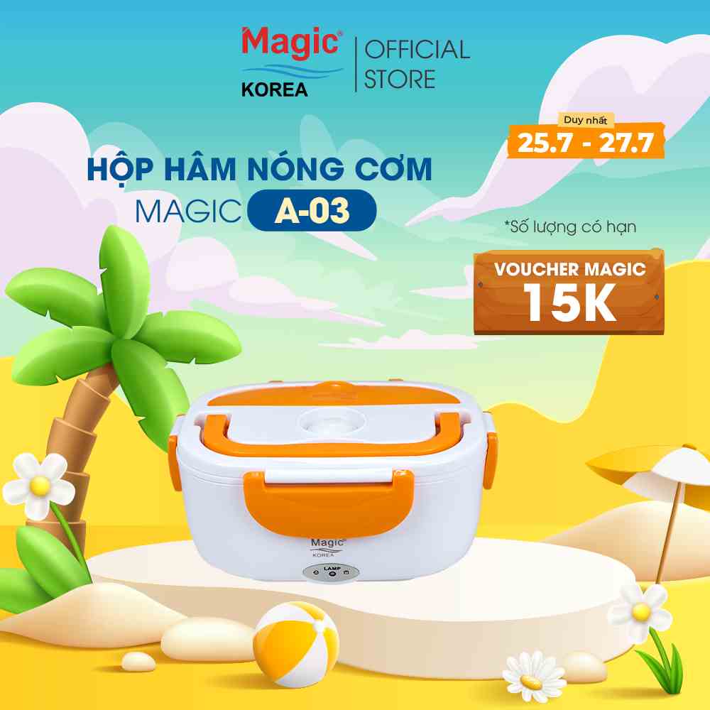 [Mã BMLTB35 giảm đến 35K đơn 99K] Hộp cơm điện hâm nóng Magic Korea A03 (Cam)