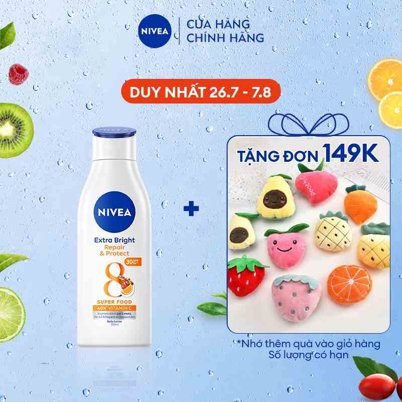 Sữa dưỡng thể dưỡng trắng Nivea giúp phục hồi & chống nắng (200ml) - 88310