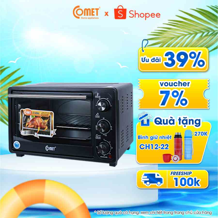 [Mã ELCMVIP1 giảm 10% đơn 699K] Lò nướng điện 22L Comet CM6526