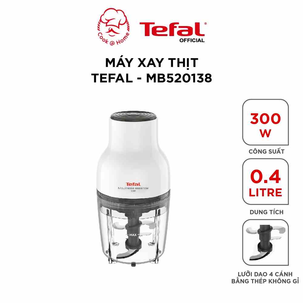 Máy xay thịt Tefal 3 chức năng 3in1 MB520138 - 0.4 lít, 300W