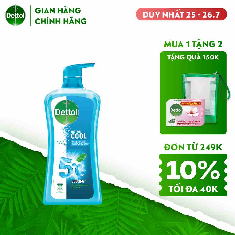 Sữa tắm Dettol mát lạnh tức thì - chai 950g