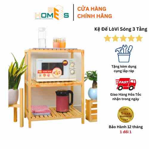 [Mã BMLTB35 giảm đến 35K đơn 99K] Hỏa Tốc Kệ Lò Vi Sóng Behomes 3 Tầng