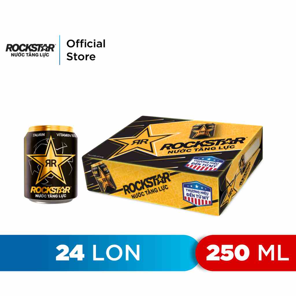 [HỎA TỐC-HN&ĐN]Thùng 24 Lon Nước Tăng Lực Rockstar (250ml/lon)