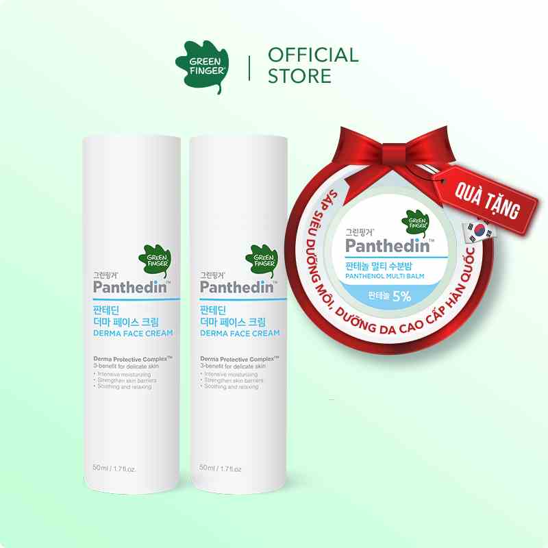 Combo 2 chai Kem Dưỡng Da Mặt Cao Cấp cho bé (0-36 tháng) Greenfinger Panthedin Derma Face Cream 50ml