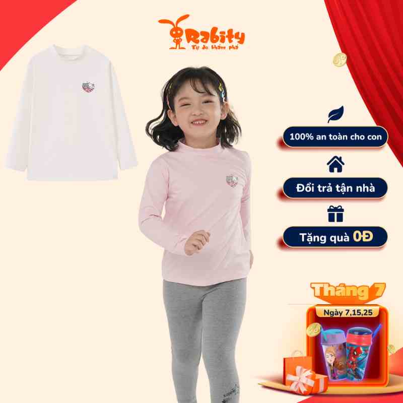 Áo thun dài tay cotton áo dài tay cổ 3 phân mỏng nhẹ mặc bốn mùa cho trẻ em Rabity 92918