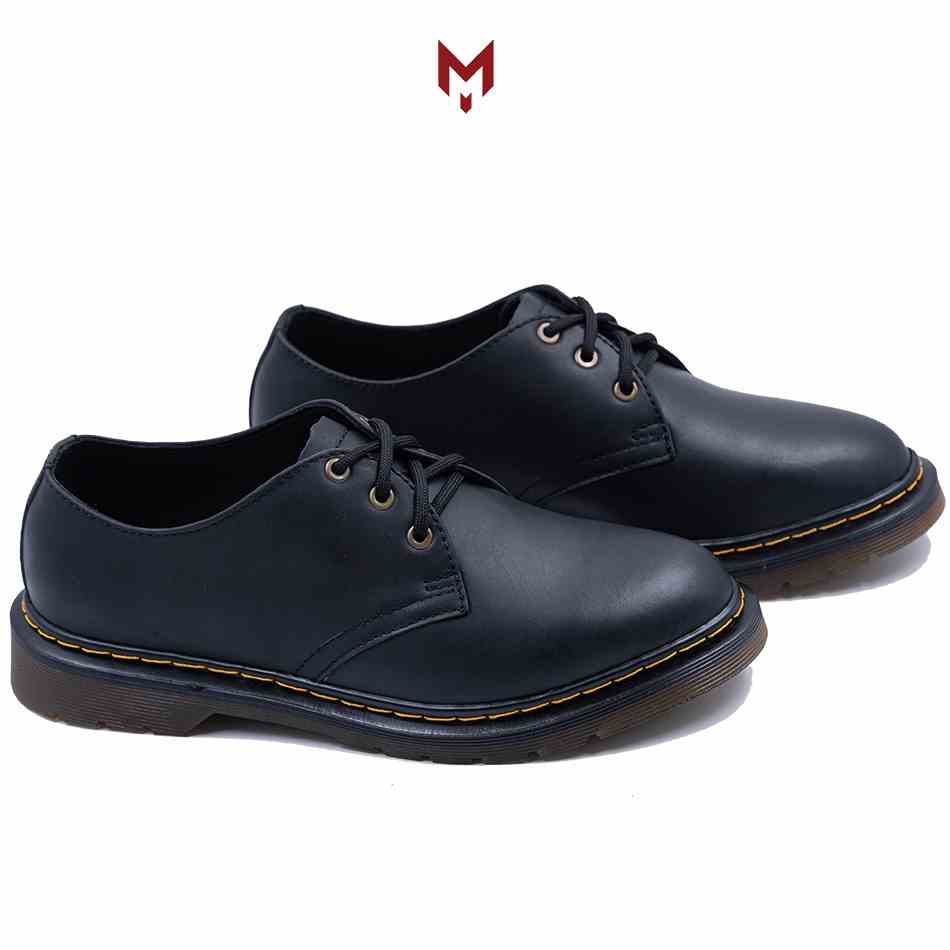 [Mã BMLTB200 giảm đến 100K đơn 499K] Giày nam da bò cao cấp Dr.martens 1461 MAD Shoes Đen Sáp