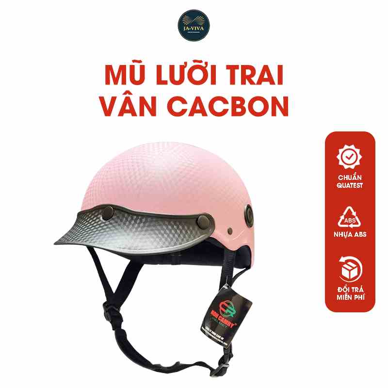 Mũ bảo hiểm lưỡi trai cao cấp GRO HELMET vân cacbon nhiều màu cá tính