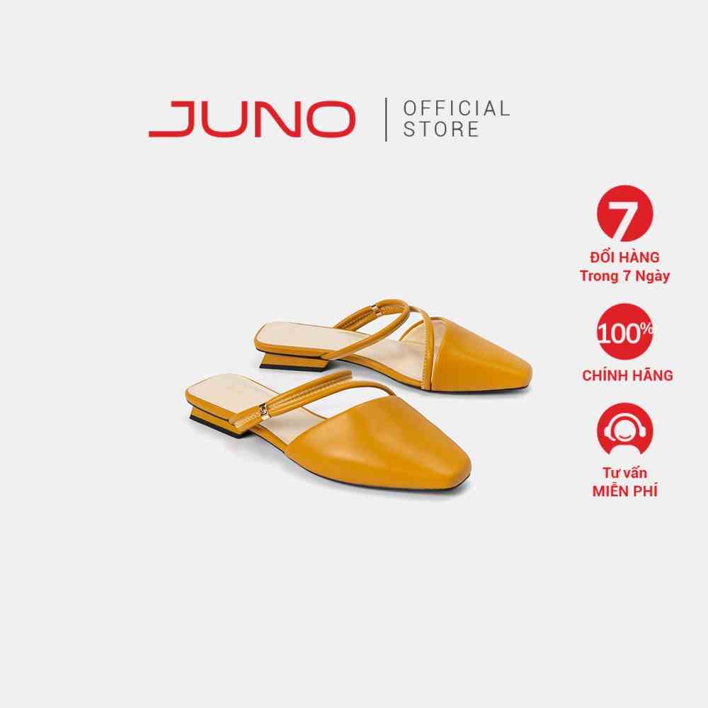 Giày Búp Bê Nữ Thời Trang 3cm JUNO Mũi Vuông Quai Bất Đối Xứng BB03080