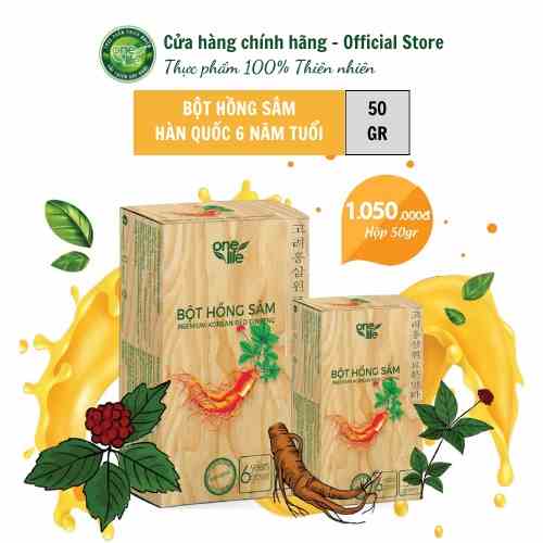 [Mã BMLTB200 giảm đến 100K đơn 499K] Hộp 25 gói Bột Hồng Sâm Hàn Quốc ONELIFE 6 năm tuổi cao cấp (2gr/ gói)