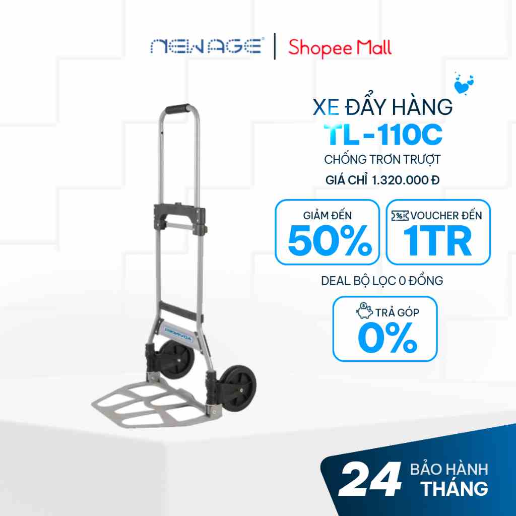 Xe đẩy hàng 2 bánh gấp gọn ADVINDEQ TL-110C, tải trọng lớn 110kg, bảo hành 12 tháng toàn quốc