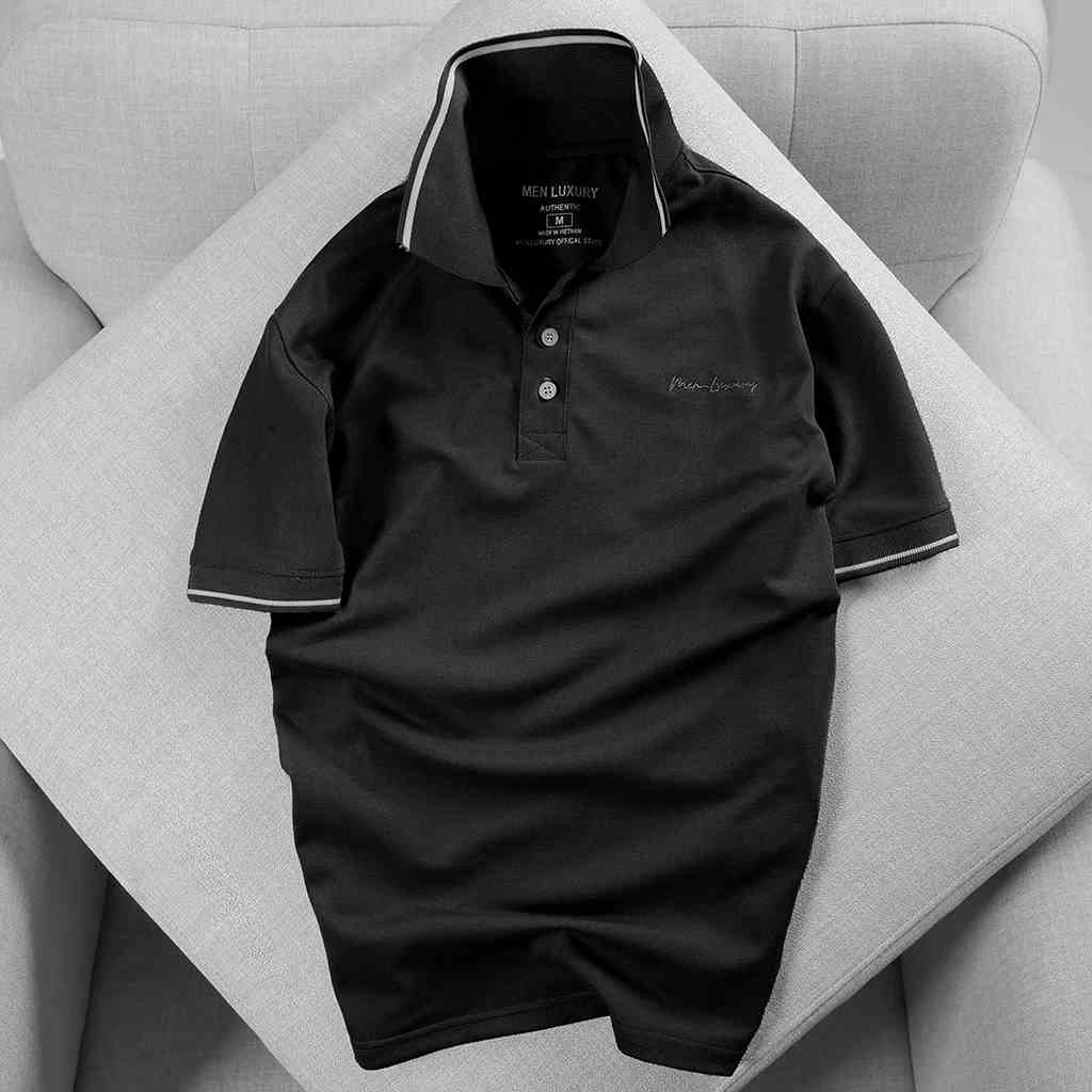 Áo polo nam trơn Men Luxury basic cổ bẻ chữ thêu cao cấp chất cotton đứng form tôn dáng dễ phối đồ