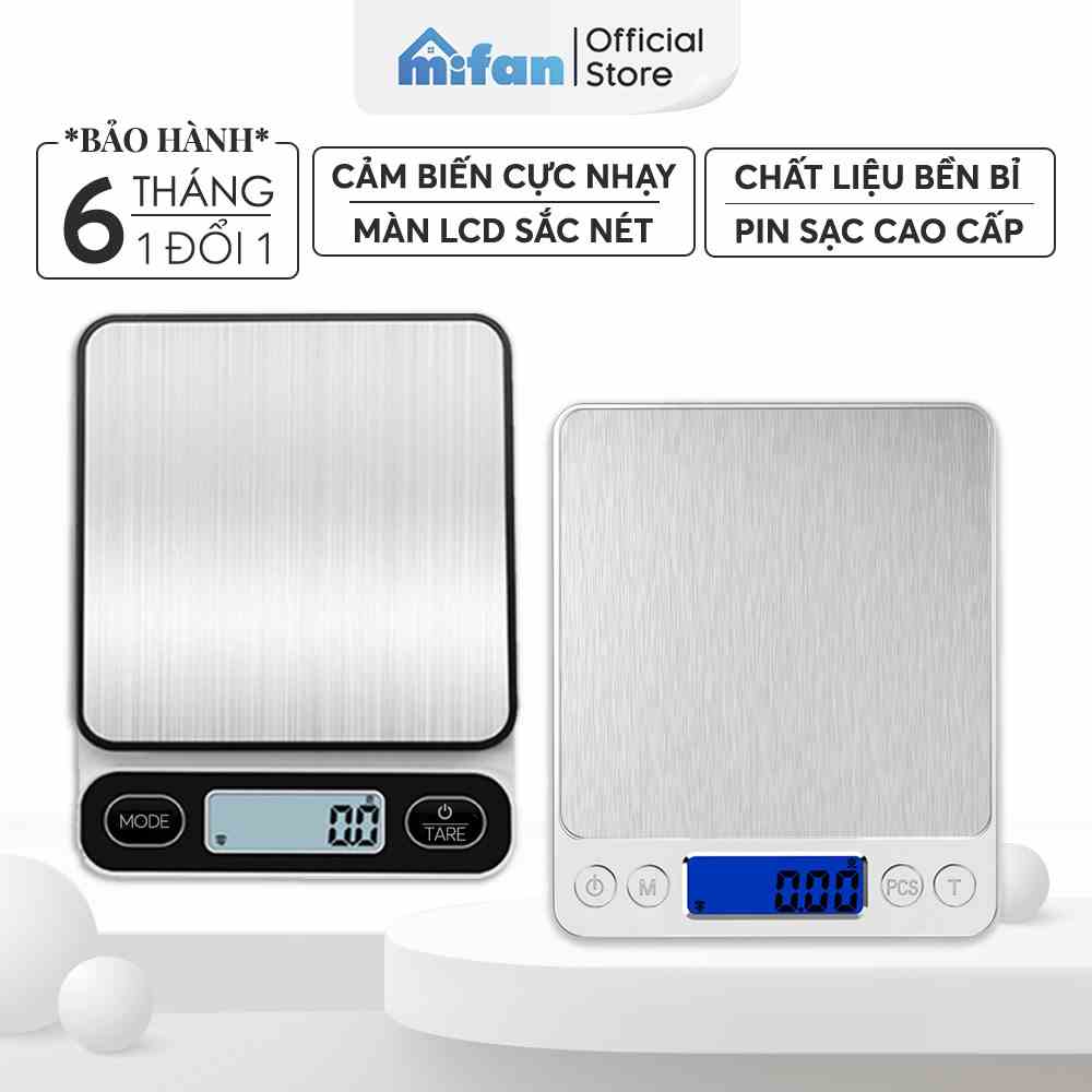 Cân Điện Tử Mini Tiểu Ly Nhà Bếp Cao Cấp 2021 MIFAN 0.01g - 10kg - Nhỏ Gọn, Siêu Chính Xác, Thép Không Gỉ, Màn LCD