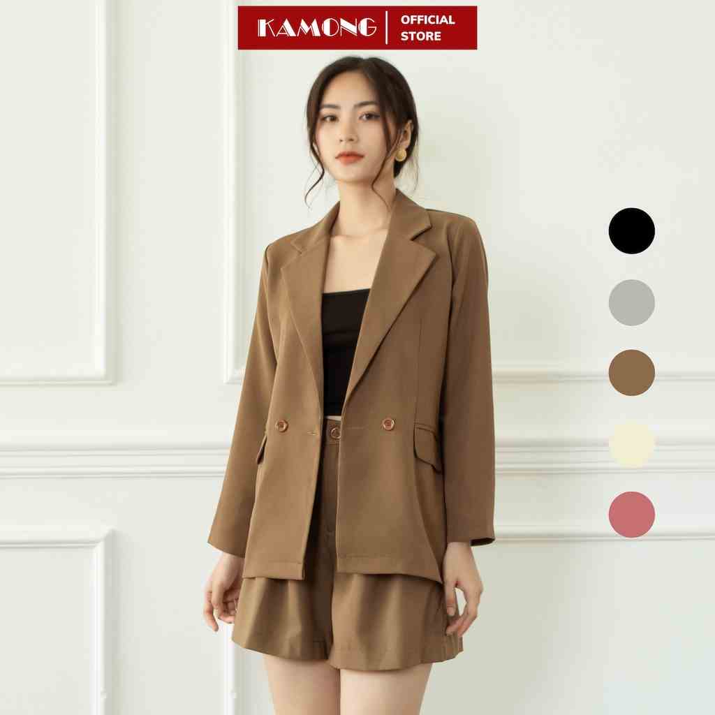 Áo blazer nữ tay dài KAMONG phong cách công sở.