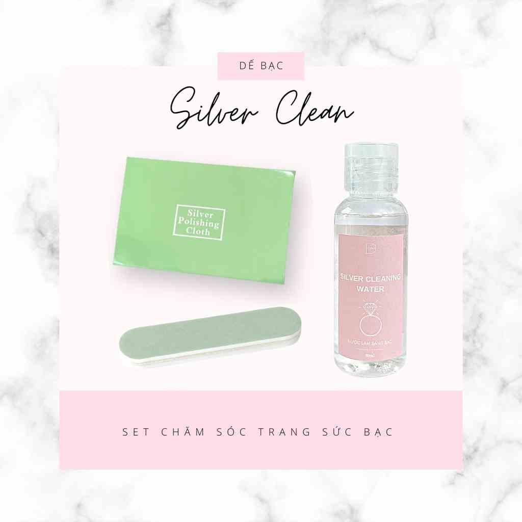 Combo làm sáng bạc nước rửa bạc khăn lau bạc thanh làm sáng bạc Sliver Clean Dế Bạc