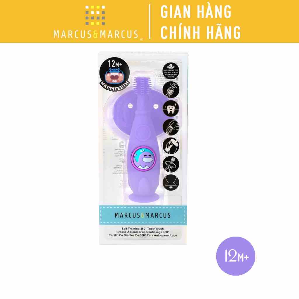 Bàn chải tập đánh răng và mát xa nướu silicon 360 cho bé Marcus & Marcus, từ 12 tháng - Willo