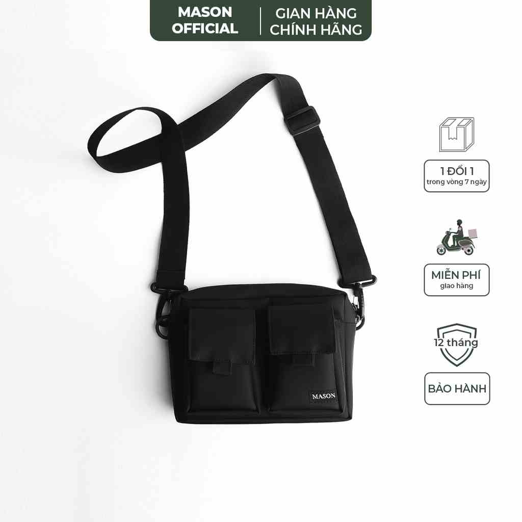 Túi đeo chéo nam nữ unisex Double Bag nhỏ gọn vải Oxford cao cấp chống nước thương hiệu MASON - M10