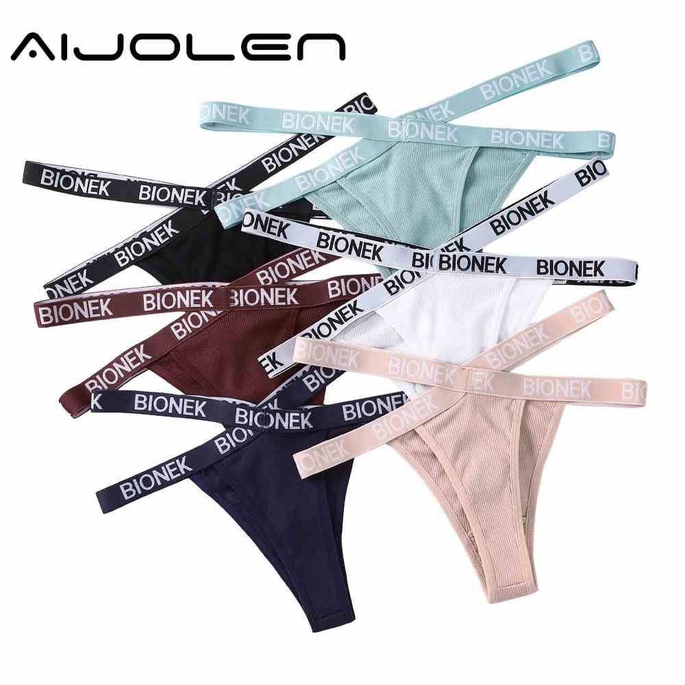 Quần Lót Lọt Khe Aijolen Vải Cotton Gợi Cảm Lưng Chéo Họa Tiết Chữ Dành Cho Bạn Nữ