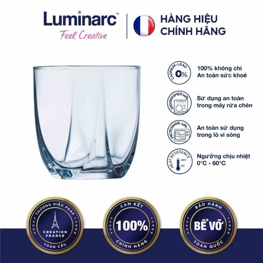 [Mã BMLTA35 giảm đến 35K đơn 99K] Bộ 6 Ly Thấp Thuỷ Tinh Luminarc Eiffel 300ml- LUEIQ0169