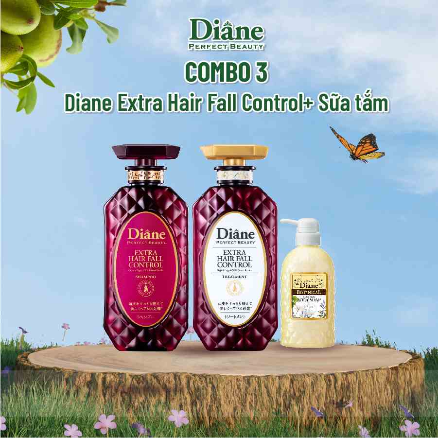 Combo dầu gội xả Moist Diane Extra Hair Fall Control 450mlx2