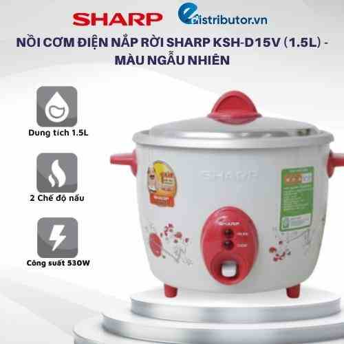 Nồi Cơm Điện Nắp Rời Sharp KSH-D15V (1.5L) - Màu Ngẫu Nhiên