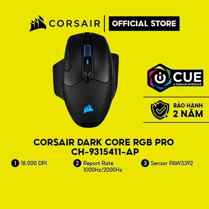 Chuột không dây Corsair DARK CORE RGB PRO CH-9315411-AP