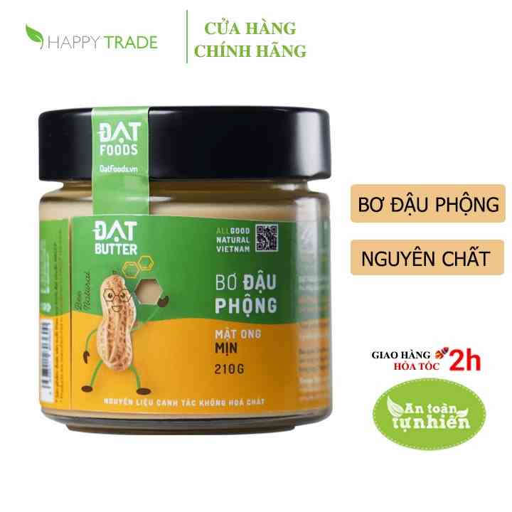 Bơ đậu phộng tự nhiên xay mịn Đạt Butter (240g)