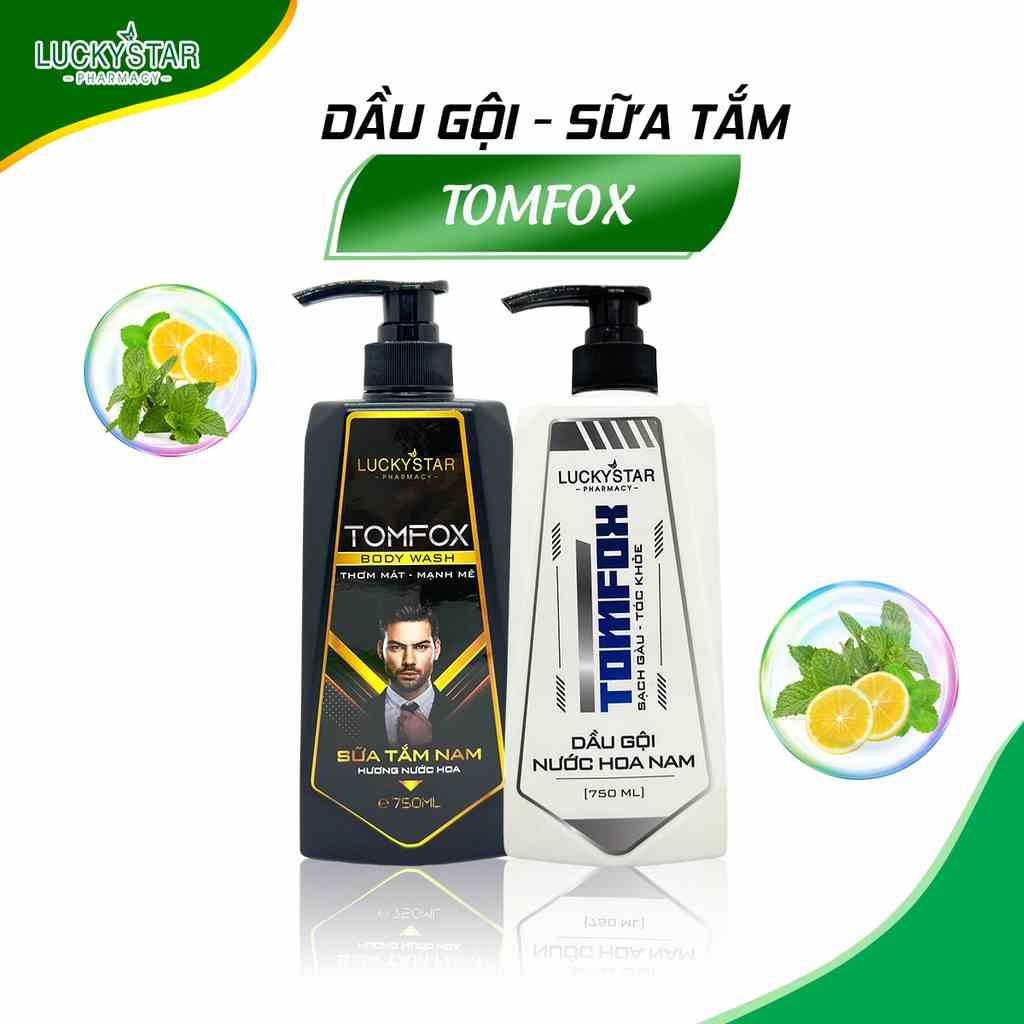 [Mã BMLTA35 giảm đến 35K đơn 99K] Dầu Gội & Sữa Tắm Nước Hoa Nam Cao Cấp Tomfox Lucky Star chai 750ml