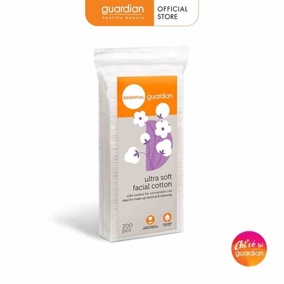 Bông Tẩy Trang Siêu Mềm Guardian Ultra Soft Facial Cotton 200 Miếng