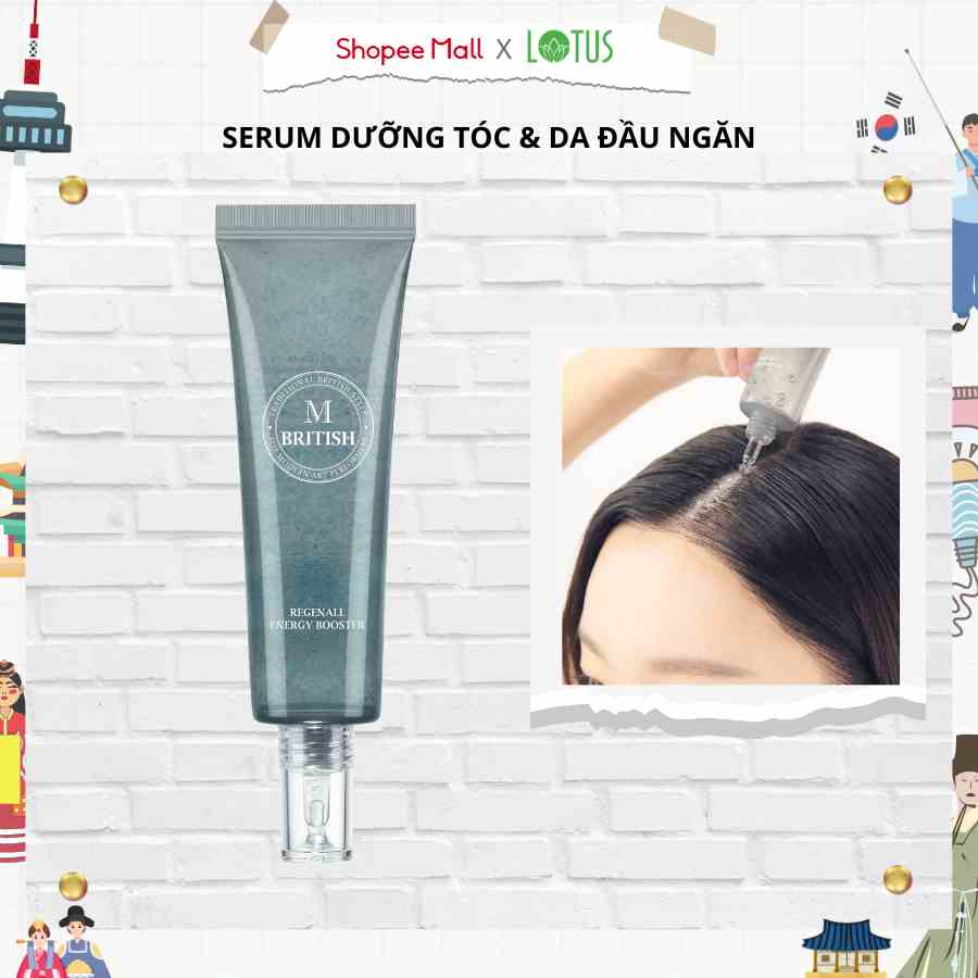 Serum dưỡng tóc và da đầu ngăn rụng tóc, phục hồi tóc BRITISH M Regenall Energy Booster 50ml