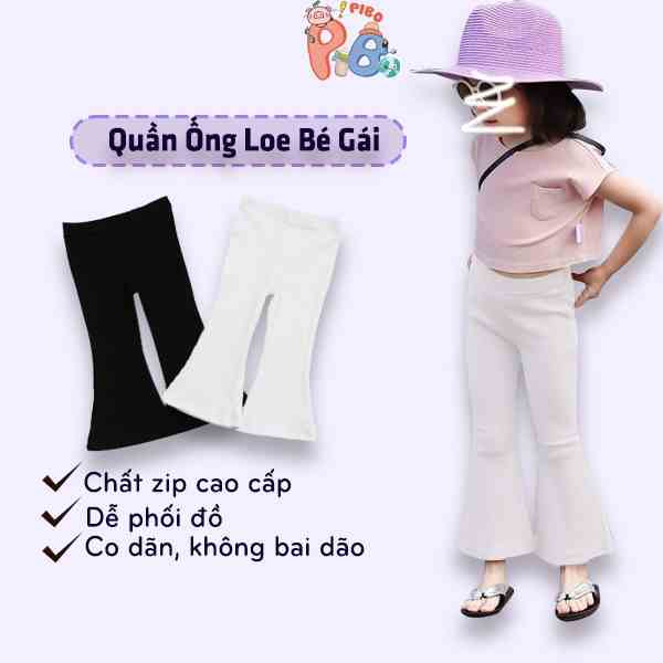 Quần Dài Bé Gái Ống Loe Vải Zip Co Dãn Mạnh, Dễ Phối Đồ - BabyBoo - PiBo Store