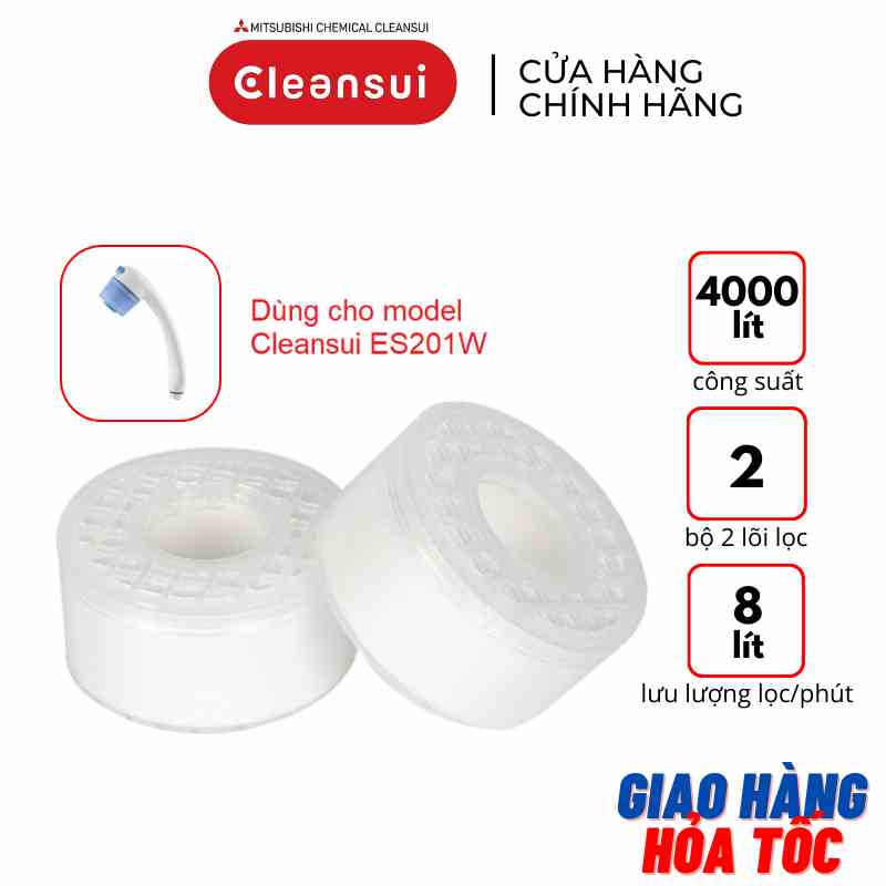 Bộ 2 lõi lọc nước vòi sen thay thế Mitsubishi Cleansui ESC21W (dùng cho model Cleansui ES201W) - Hàng chính hãng