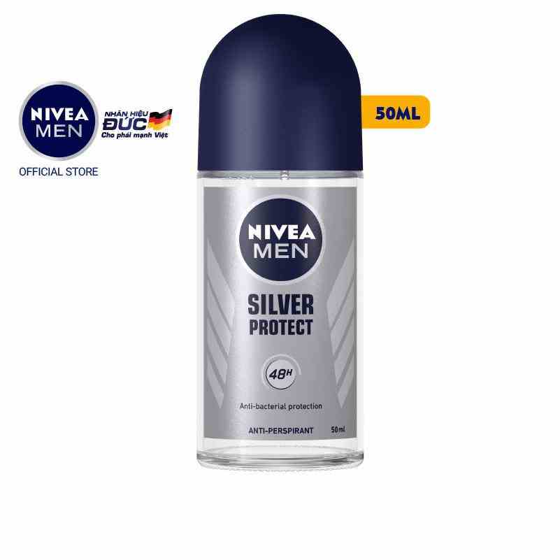 Lăn ngăn mùi Nivea Men phân tử bạc ngăn khuẩn gây mùi vượt trội 50ml - 83778