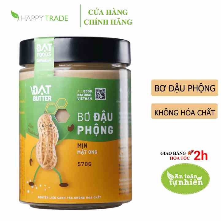 Bơ lạc đậu phộng xay mịn tự nhiên Đạt Butter (500g)