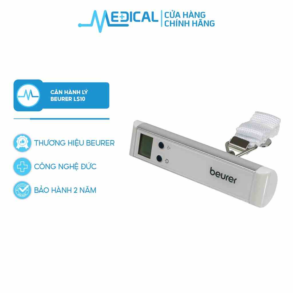 Cân hành lý điện tử cầm tay BEURER LS10 có đèn led tiện dụng, bảo hành 24 tháng - MEDICAL